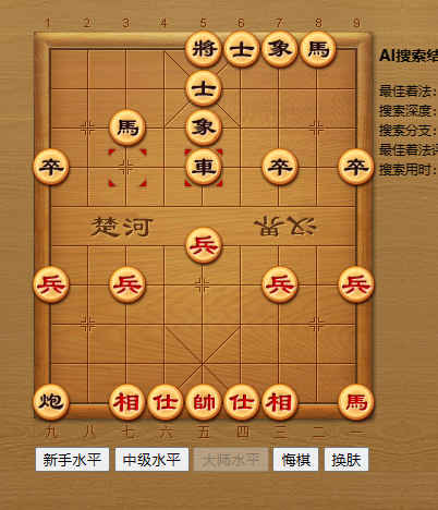 全新經典版H5开发设计的象棋游戏AI在线对弈网页页面象棋源码